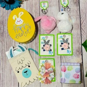 Easter Basket Stocking - Hair Clips, Keychain, Gift box NEW